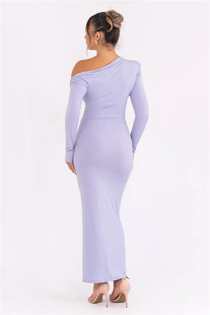 Vestido justo com manga brilho - Tayla