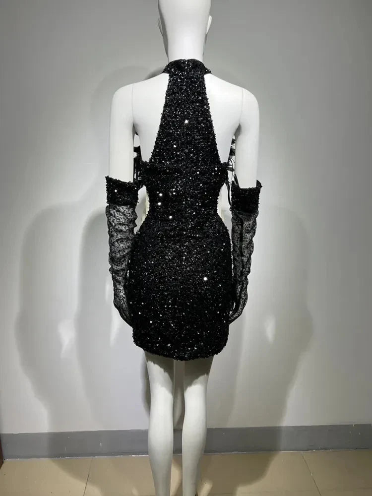 Vestido luxo gola alta - Samya