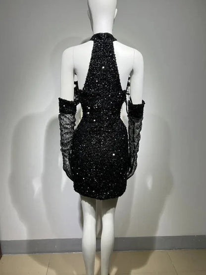 Vestido luxo gola alta - Samya