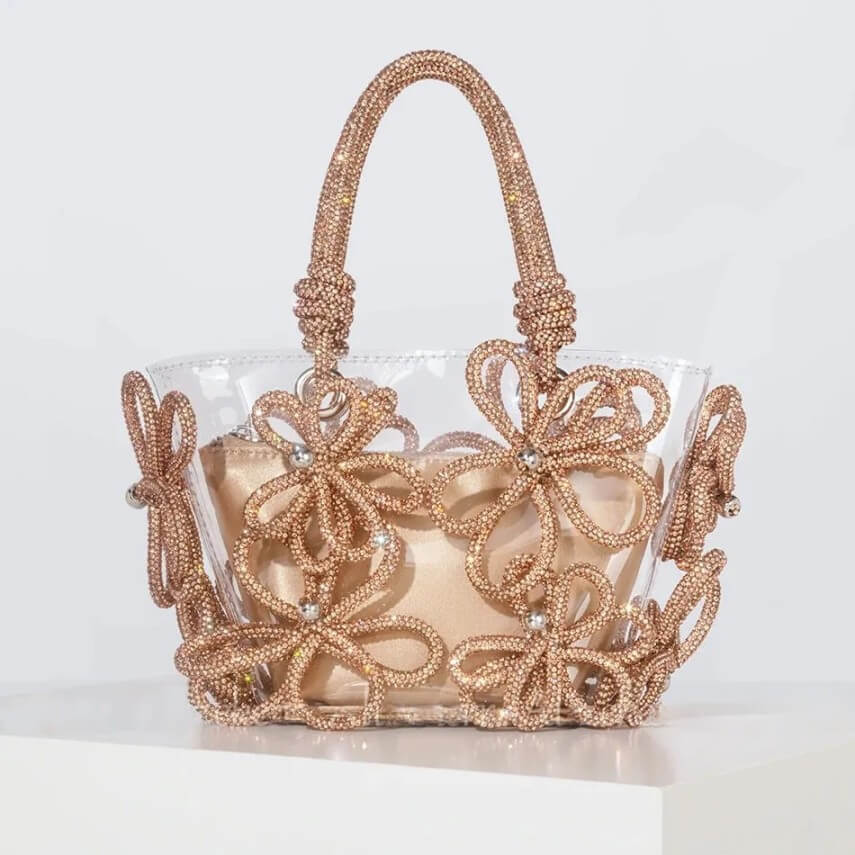 Bolsa transparente flor diamante - Cassia