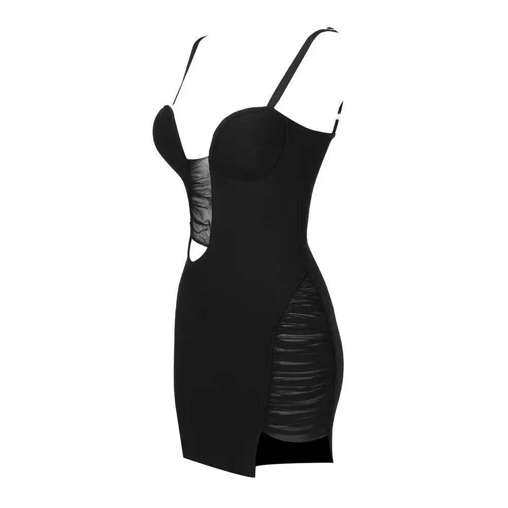 Vestido preto sexy vazado - Mia