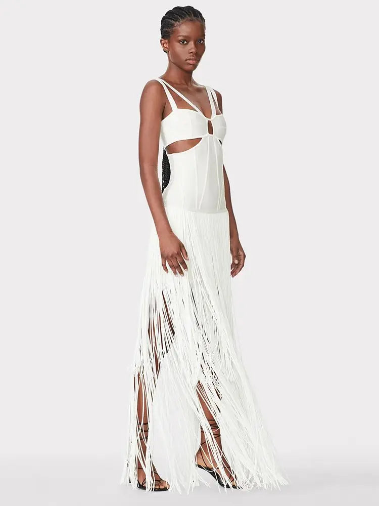 Vestido bandagem franjas - Emer