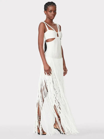 Vestido bandagem franjas - Emer