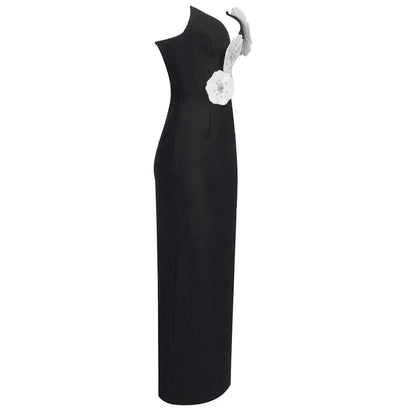 Vestido sem alças flores 3D - Zala