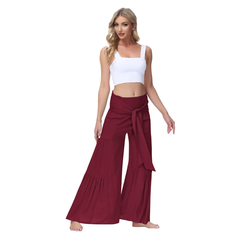 Calça larga casual flare - Alana