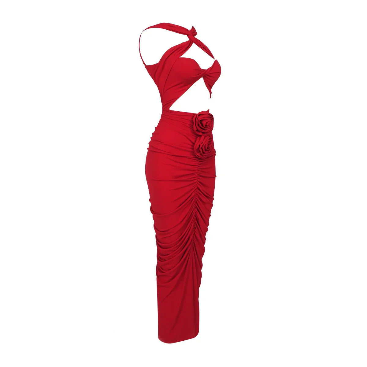 Vestido recortes com flor - Reiley