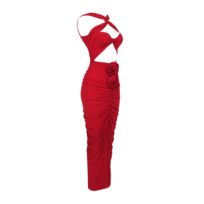 Vestido recortes com flor - Reiley