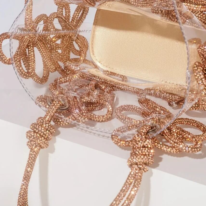 Bolsa transparente flor diamante - Cassia