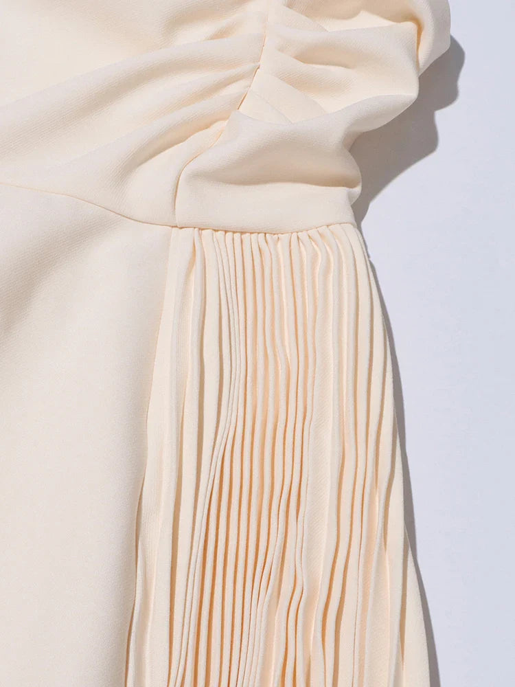 Vestido drapeado uma alça - Ruby