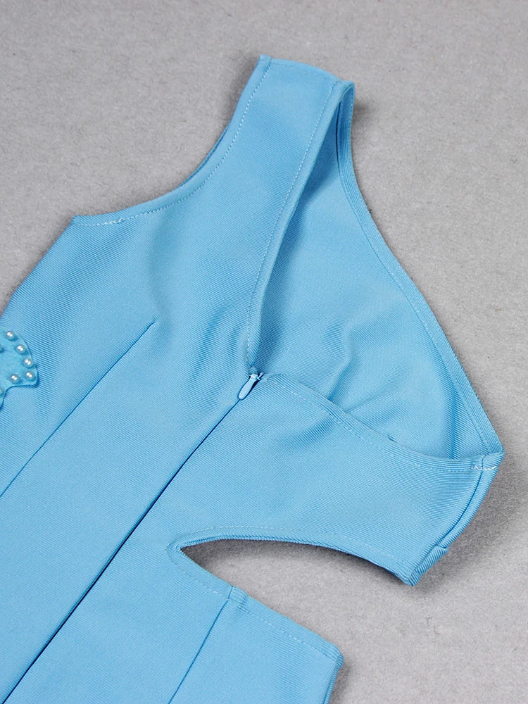 Vestido um ombro só com flor - Ollia