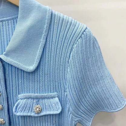 Vestido de tricô com bolso - Malva