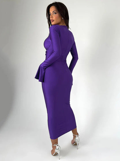 Vestido decote em V vazado - Evanthe