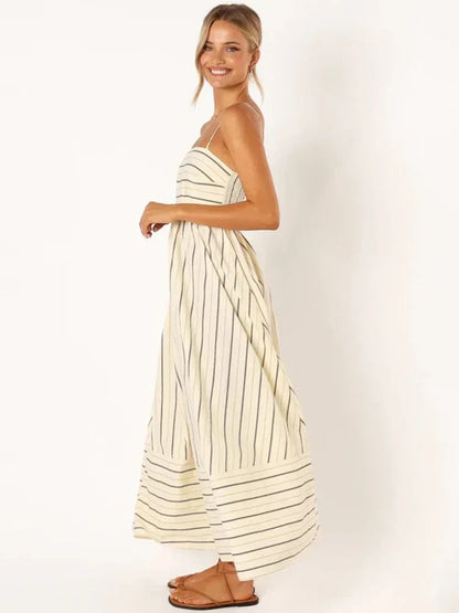 Vestido listrado de alça - Leslie