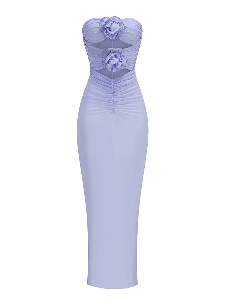 Vestido longo recortes - Durian