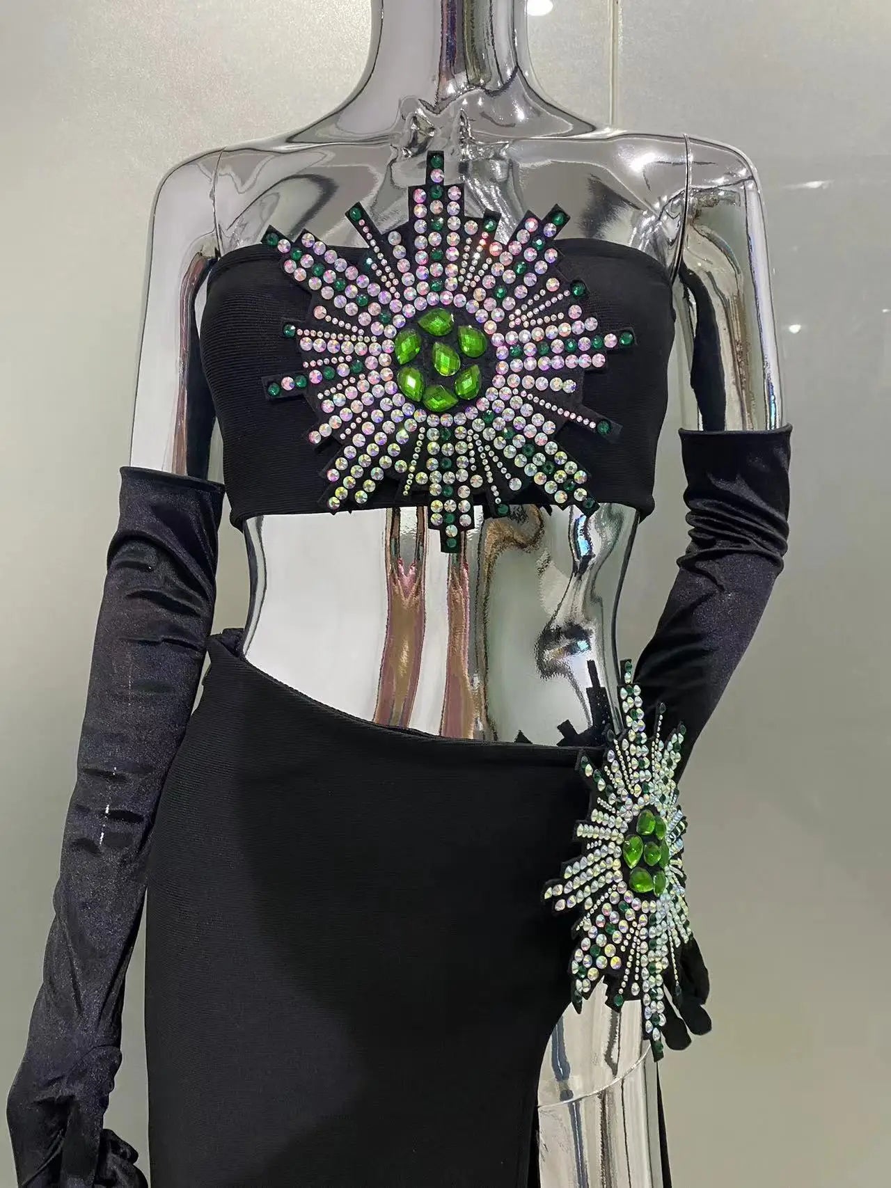 Conjunto saia fenda com apliques - Silvia