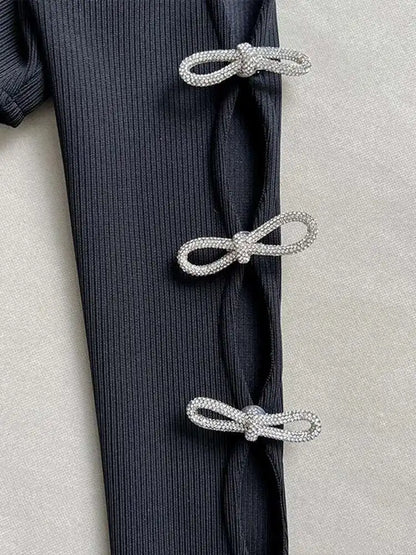 Vestido laço de cristal vazado - Marie