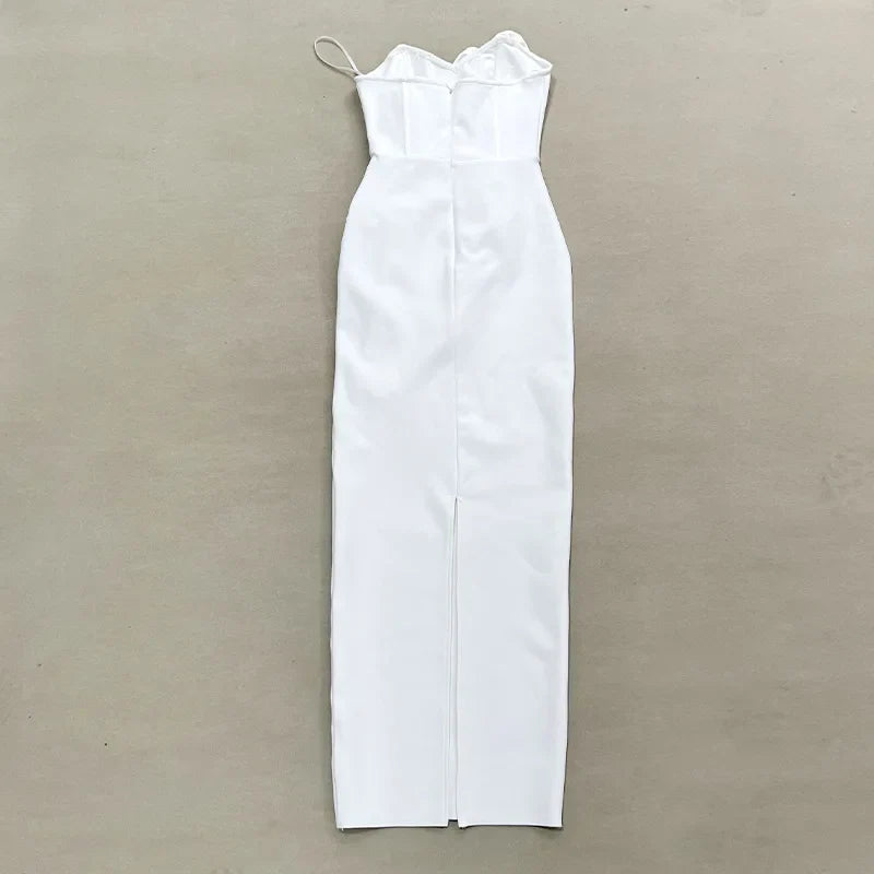Vestido apliques 3D sem alça - Atila