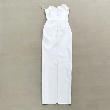 Vestido apliques 3D sem alça - Atila