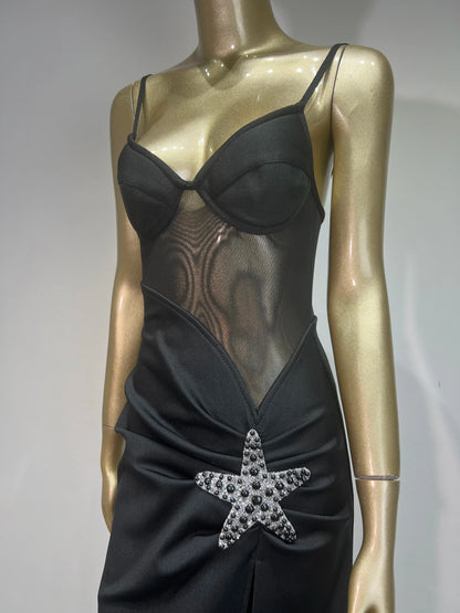 Vestido fenda estrela do mar - Julia