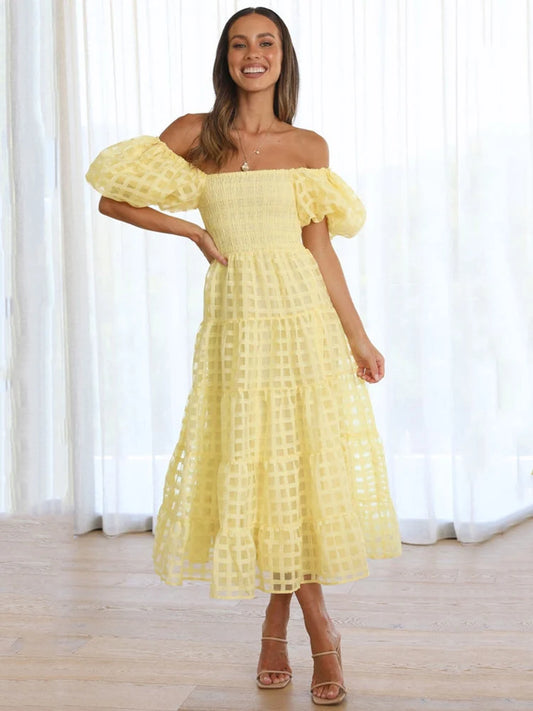 Vestido ombro casinha de abelha - Lana