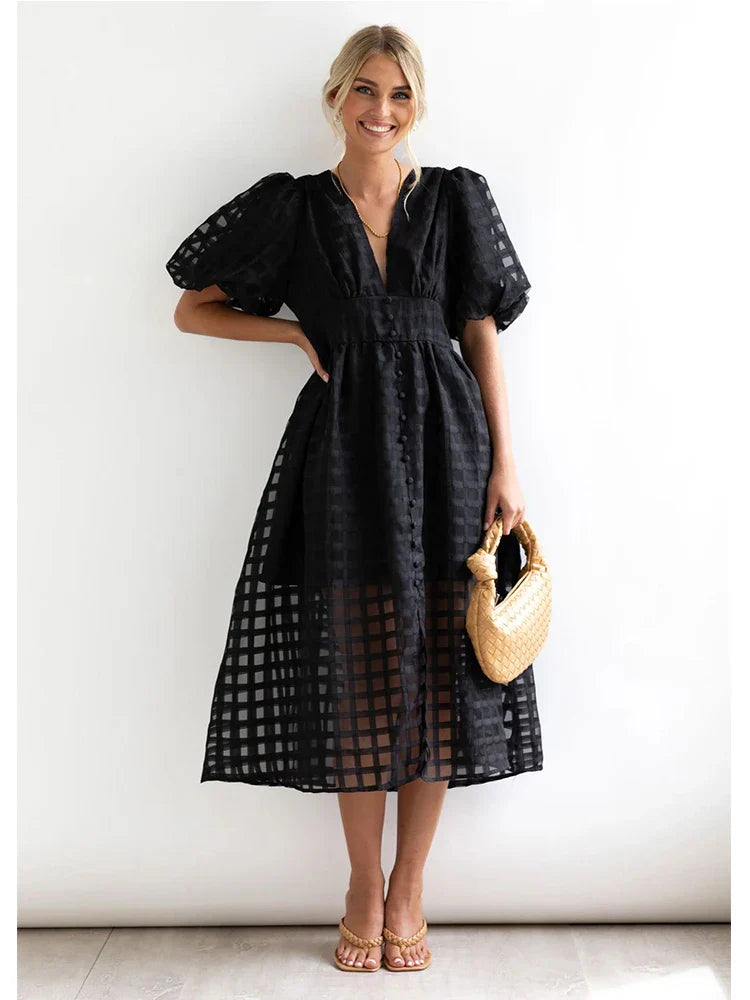 Vestido manga lanterna - Betty