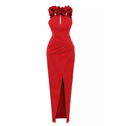 Vestido fenda alta floral - Renata