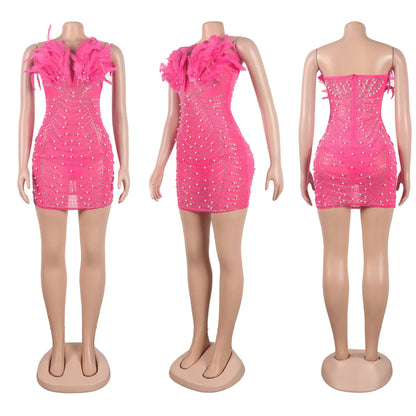 Vestido brilhante de penas - Danny