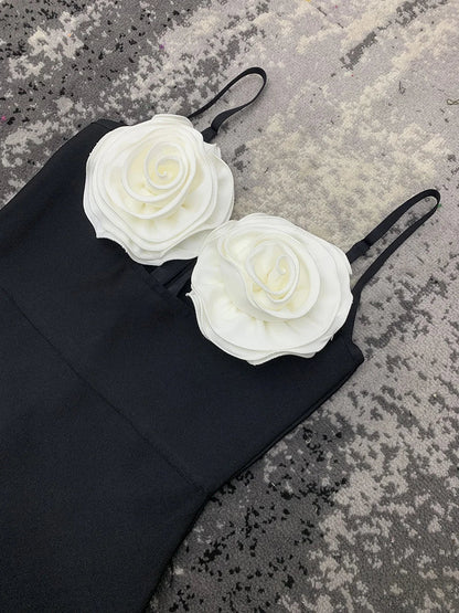 Vestido busto flores 3D - Tulia