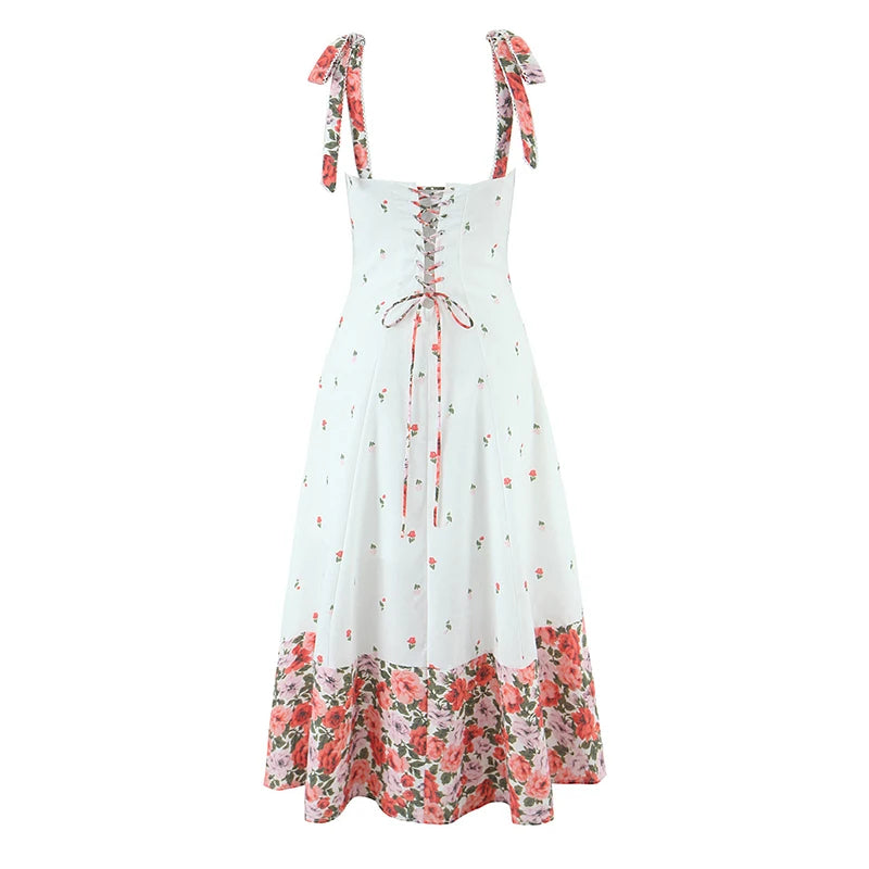 Vestido com amarração floral - Nivea