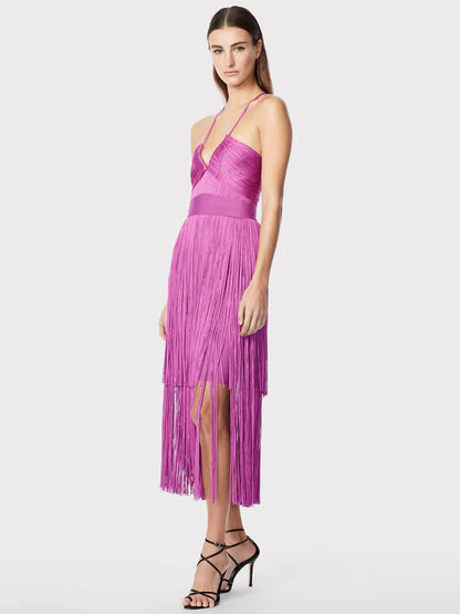 Vestido franjas e alças finas - Sansa