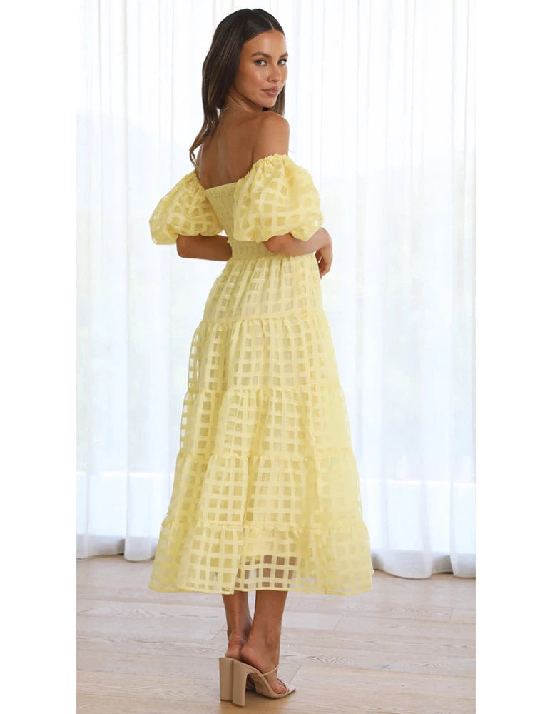 Vestido ombro casinha de abelha - Lana