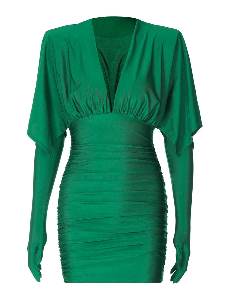 Vestido ombreiras decotado - Dania