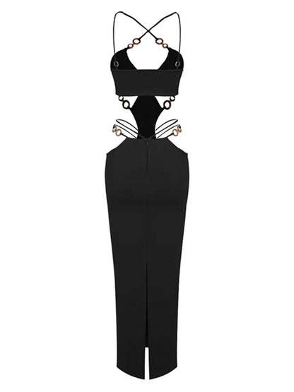 Vestido recortes e costas nuas - Aura
