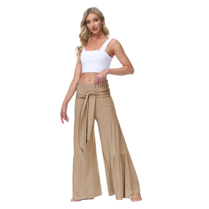 Calça larga casual flare - Alana