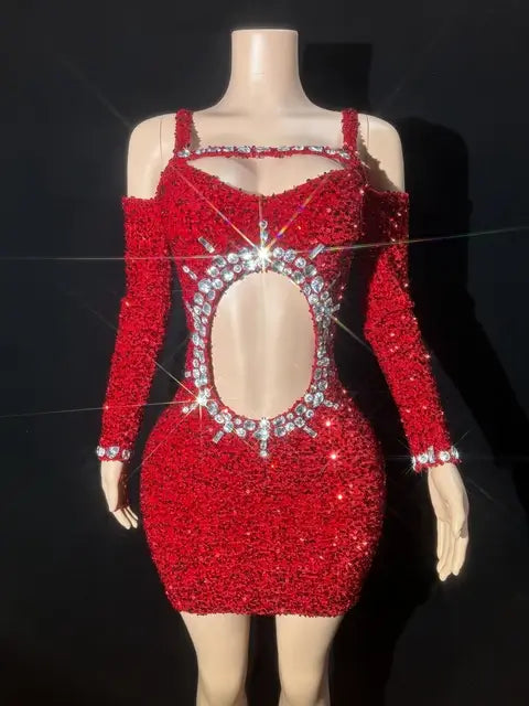 Vestido vazado com pedraria - Nyan