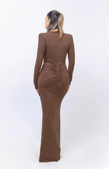 Vestido brilhante com decote V - Tulian