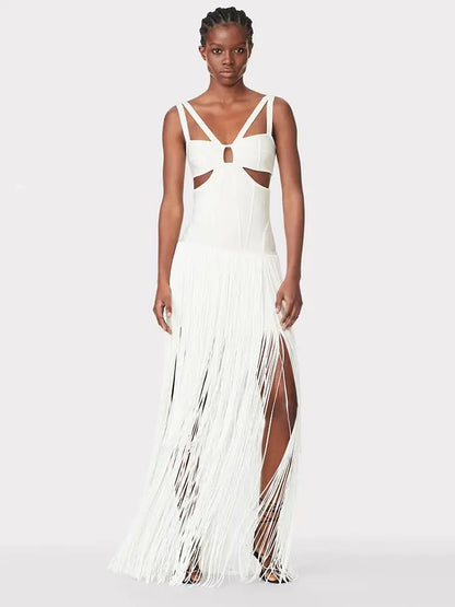 Vestido bandagem franjas - Emer