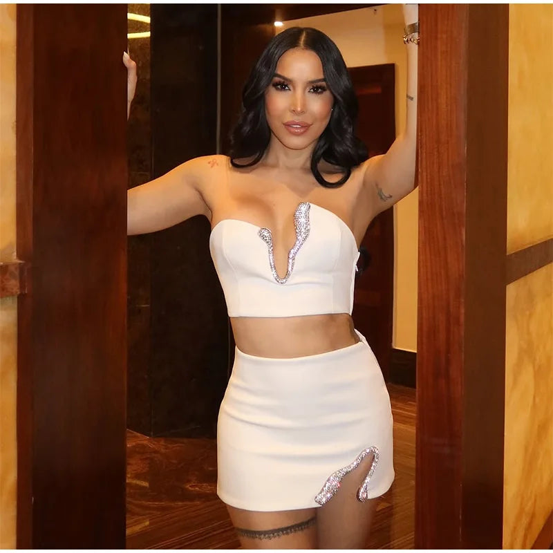 Conjunto recorte de strass - Eve