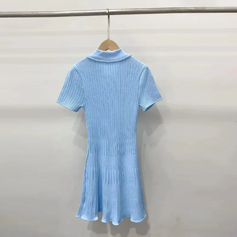 Vestido de tricô com bolso - Malva
