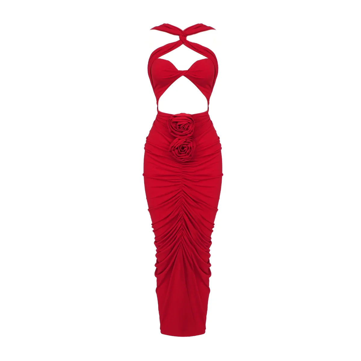 Vestido recortes com flor - Reiley