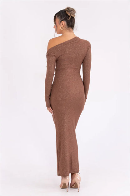 Vestido justo com manga brilho - Tayla