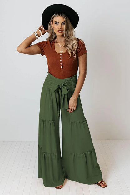 Calça larga casual flare - Alana