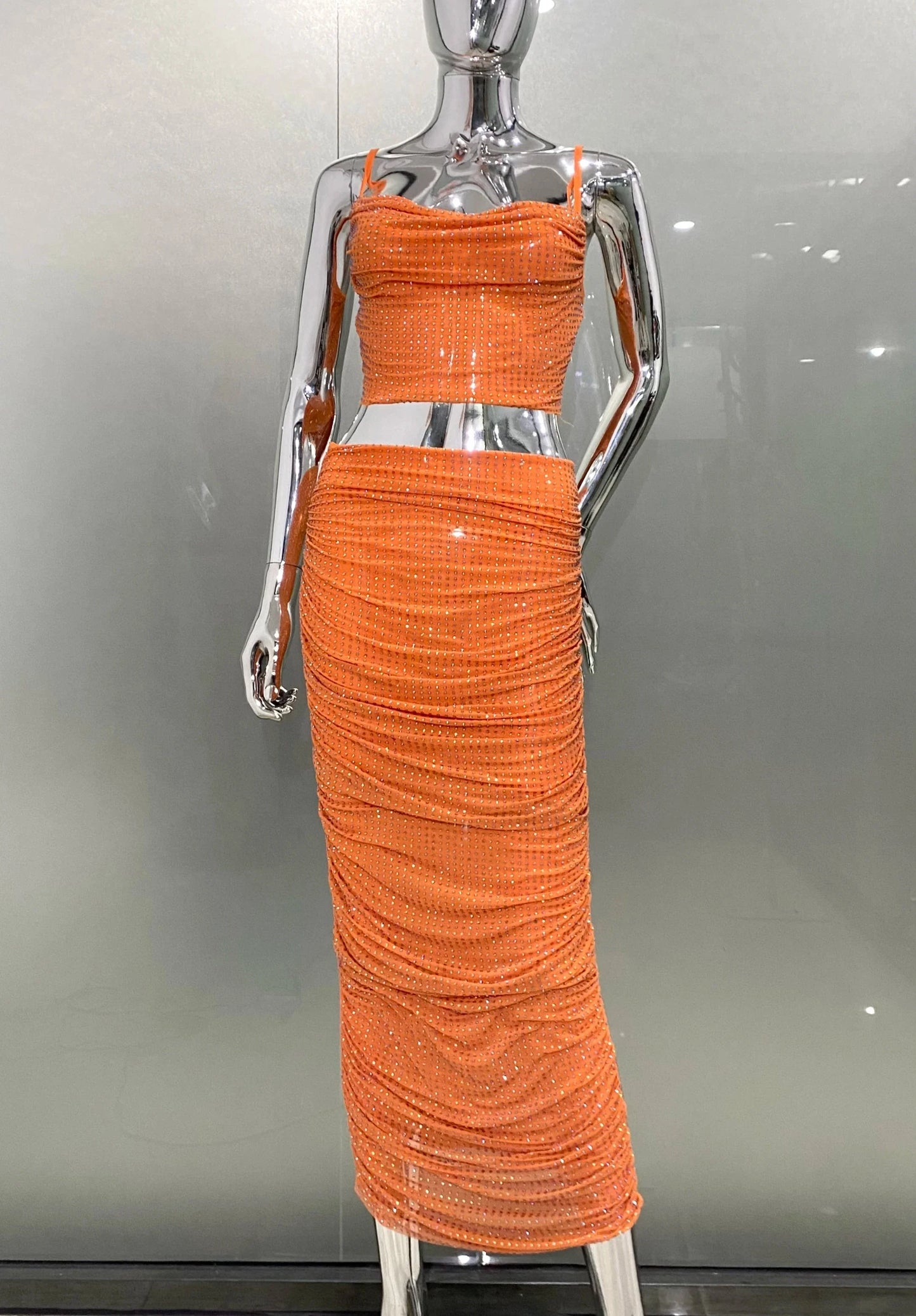 Conjunto de strass laranja - Ryacinth