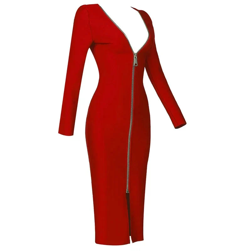 Vestido bandagem zíper duplo - Ashley