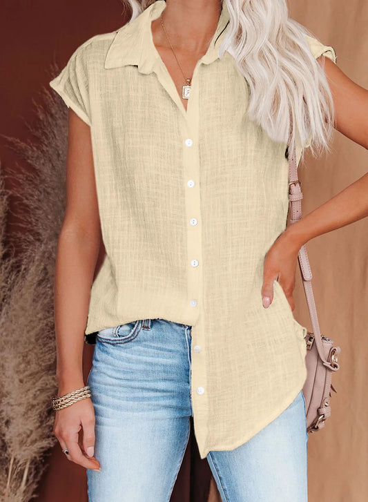 Camisa manga curta de botão - Glicia