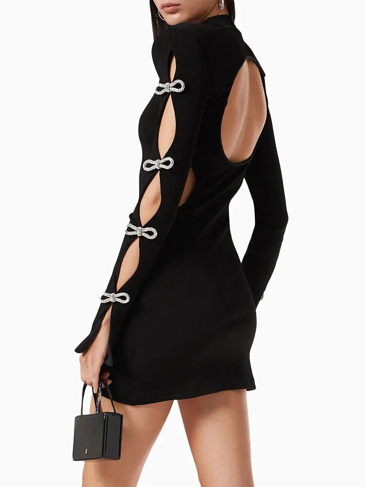 Vestido laço de cristal vazado - Marie