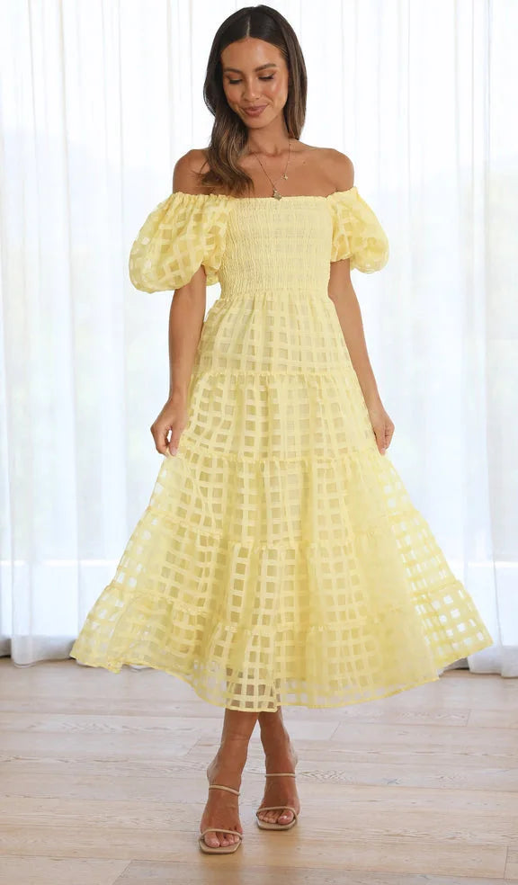 Vestido ombro casinha de abelha - Lana