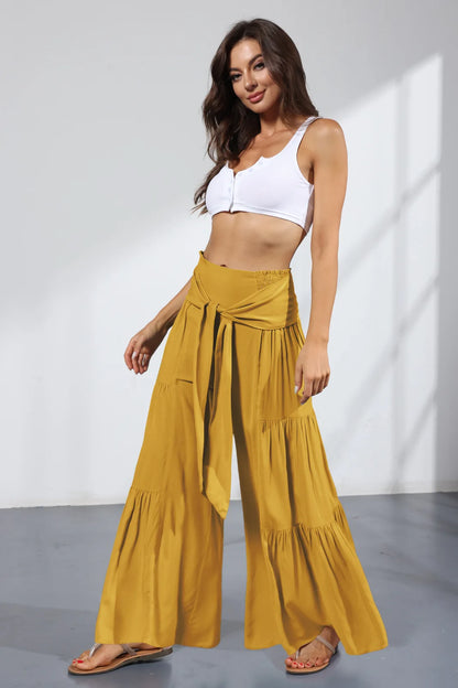 Calça larga casual flare - Alana
