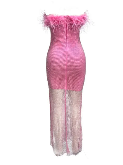 Vestido sem alças com fenda - Amara