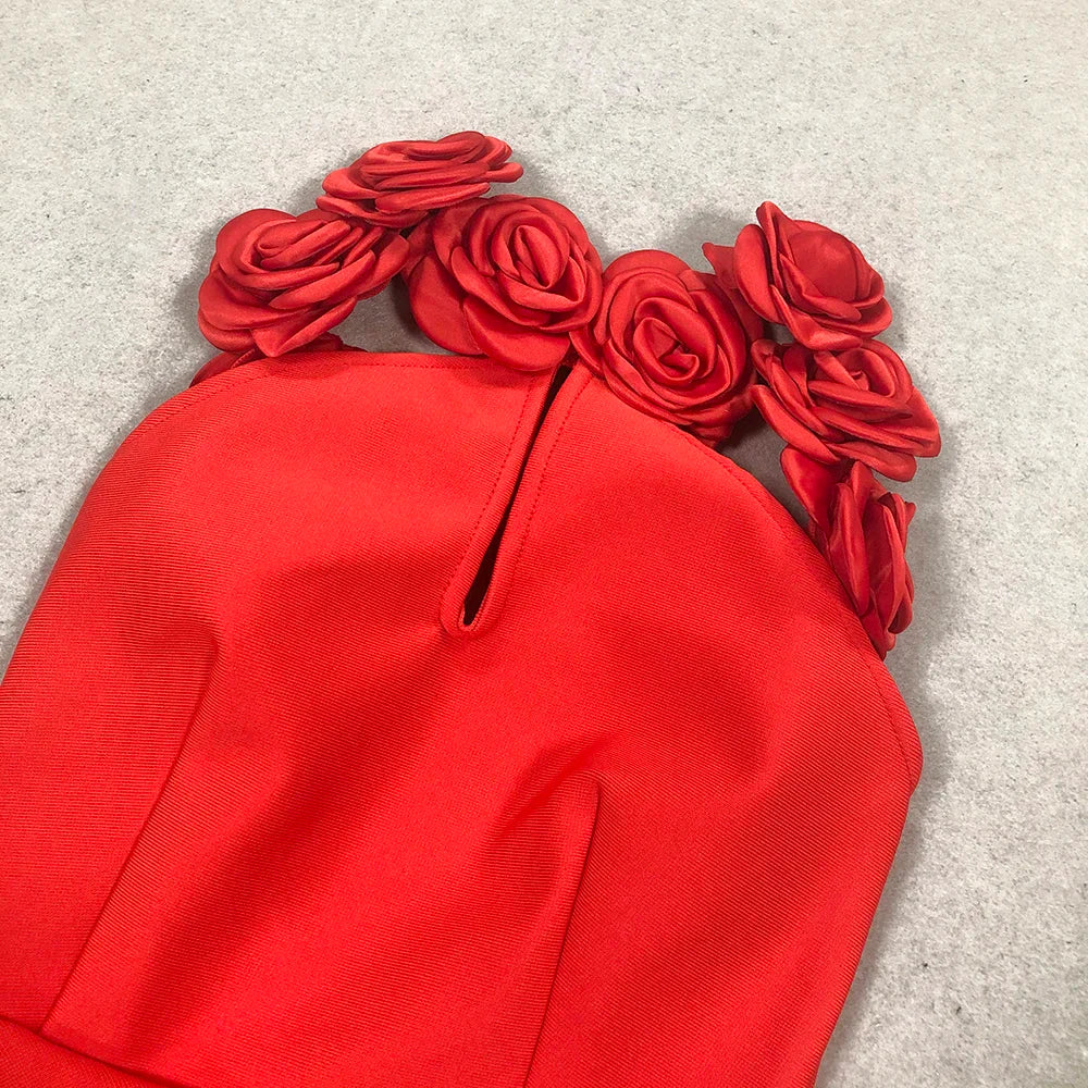 Vestido fenda alta floral - Renata